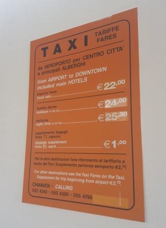 Prix taxi aéroport Florence