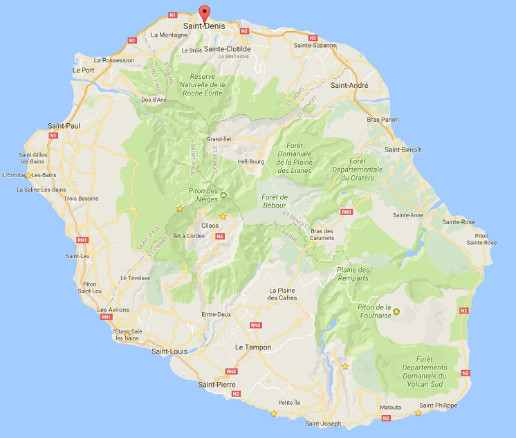 Map Réunion visites