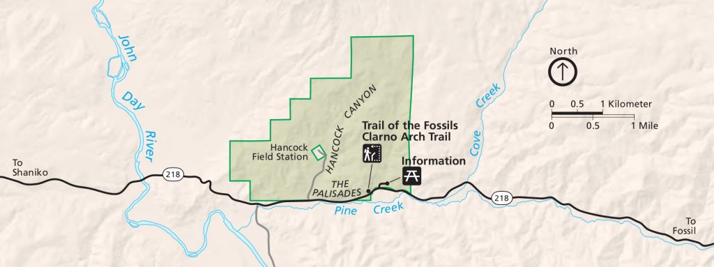 john-day-fossil-beds-clarno-map