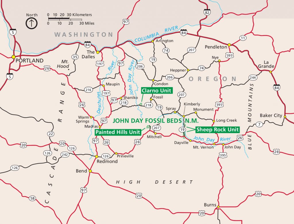 john-day-fossil-beds-map