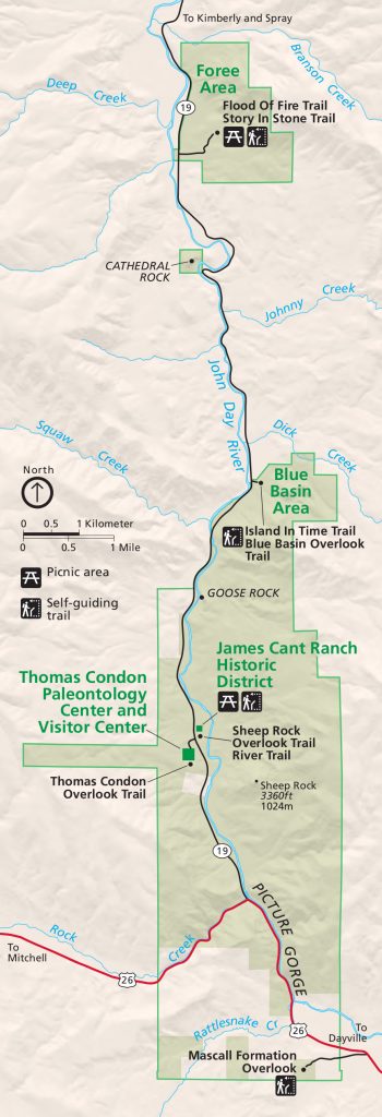 john-day-fossil-beds-sheep-rock-map