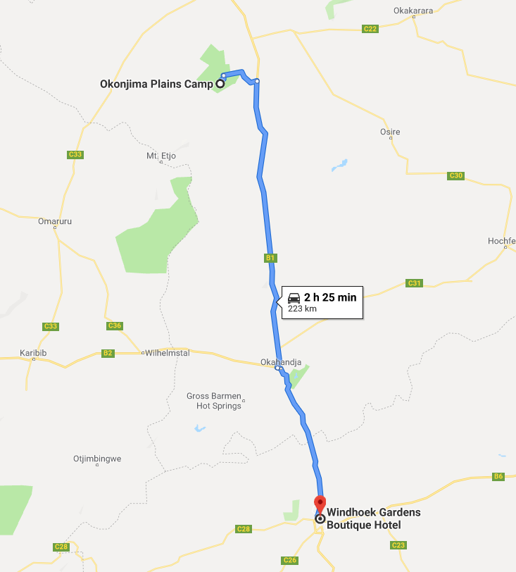 Itinéraire Windhoek