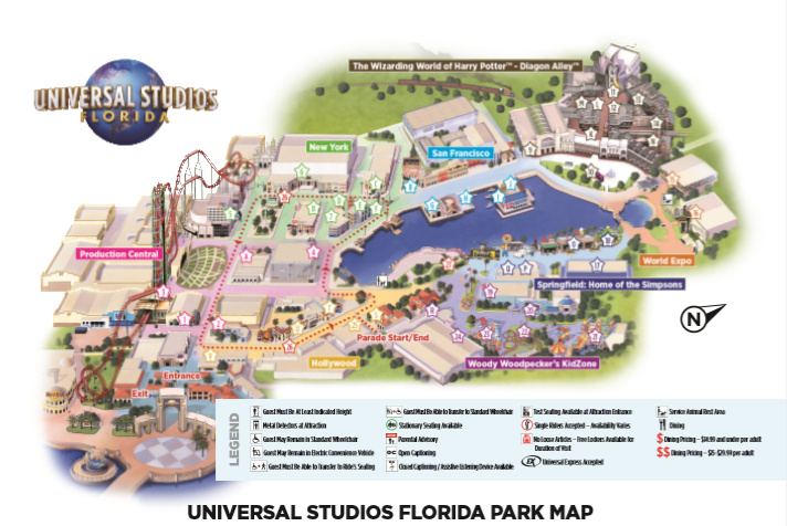 Carte Universal Studios Florida