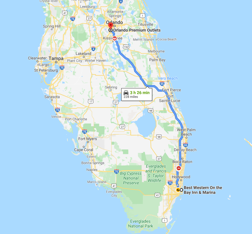 Itinéraire Orlando